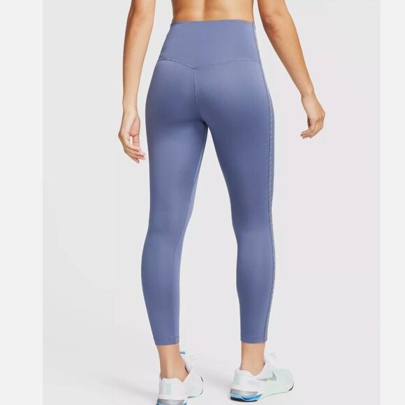 Nike One Women's Therma-FIT Diffused Blue HW 7/8 Leggings XXL Gym Winter Outdoor - Picture 10 of 14